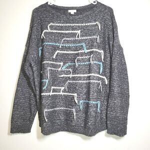 Pure Jill Wool Blend Tassel Sweater Large Petite